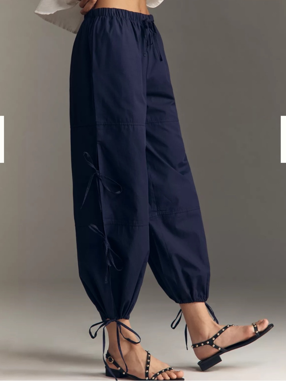 Women’s Navy Drawstring Cargo Jogger Pants